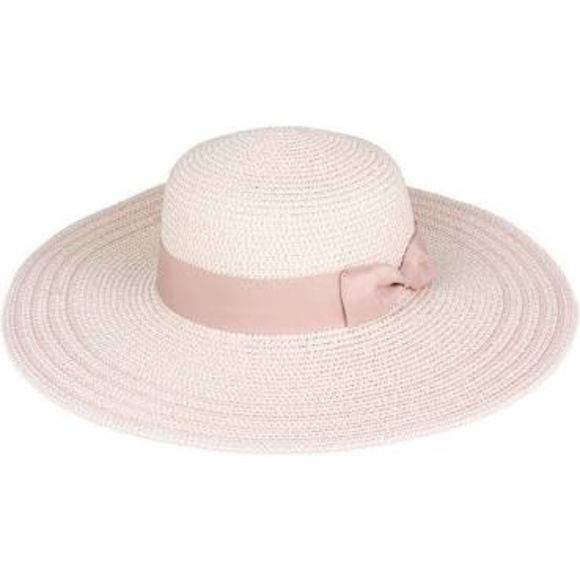 New Magid Straw Hat Light Pink W Bow 
